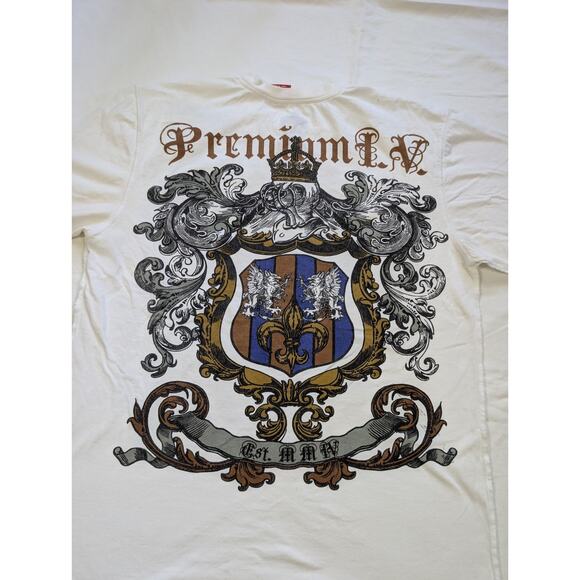 Vintage 2K4 Shield And Griffin Y2K White Tshirts Large - Picture 5 of 5